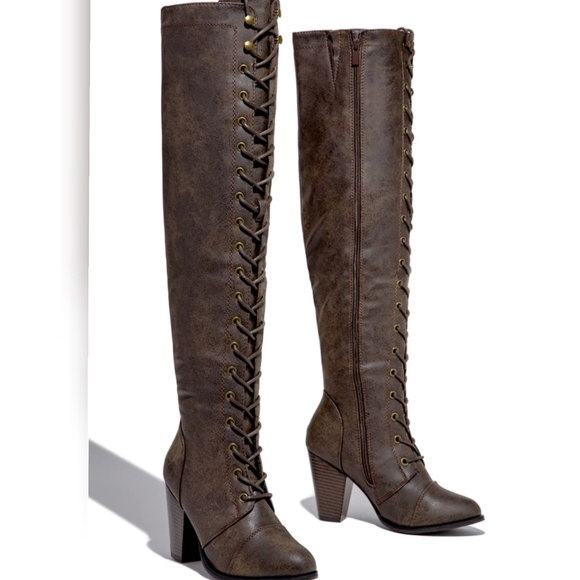 💓Just In💓All Fall - Mocha PUBoots over knee - Picture 3 of 4